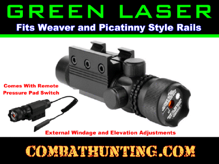 Rifle Tactical Green Laser With External Windage & Elevation