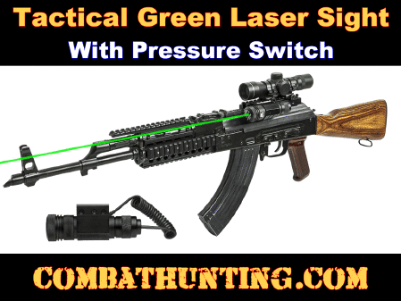 Tactical Green Laser Sight With Picatinny/Weaver Mount & Pressure Switch