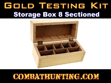 Large Wooden Storage Box with 8 compartments