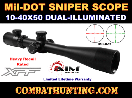 XPF 10-40x50 Rifle Scope Dual Illuminated Mil Dot