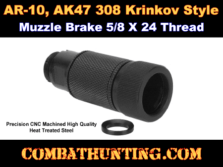 AR-10 308 Krinkov Style Muzzle Brake 5/8 X 24