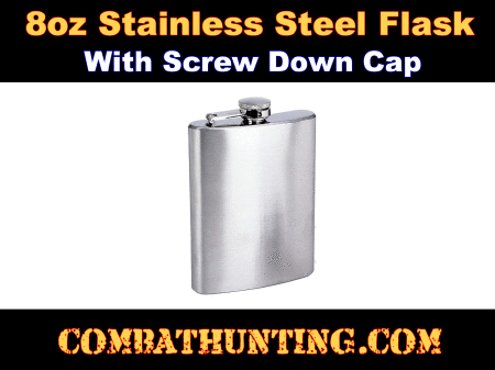 Stainless Steel Flask 8oz With Screw Down Cap