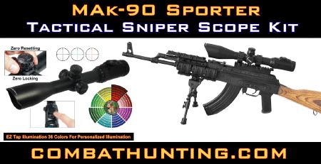 MAK-90 Sporter Sniper Scope Kit With Bipod, Quad Rail, Scope Mount