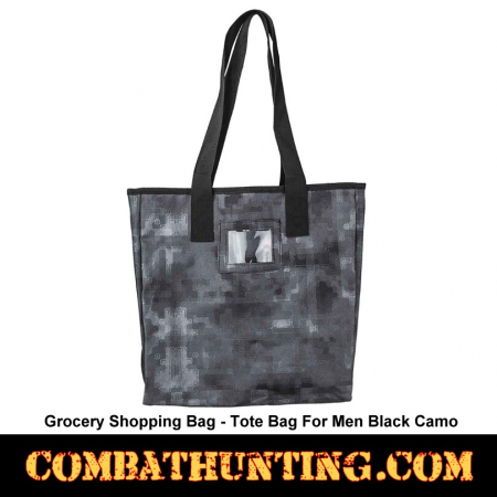 Digital Black Camo Grocery Shopping Bag-Tote Bag For Men