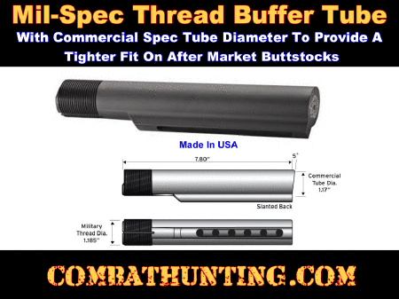 AR-15 Hybrid Buffer Tube Mil-Spec Thread Diameter
