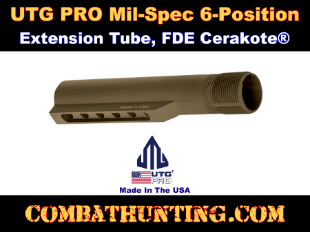 UTG PRO® AR15 6-position Receiver Extension Tube, Mil-spec FDE Cerakote®