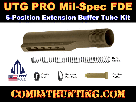 AR15 Mil-Spec 6 Position Buffer Tube Kit Fde Cerakote UTG PRO