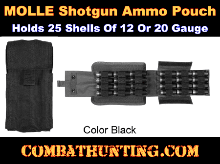 25 Round Shotgun Shell Reload Pouch Molle Black