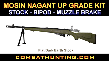 FDE Mosin Nagant Upgrade Kit Stock Muzzle Brake Bipod