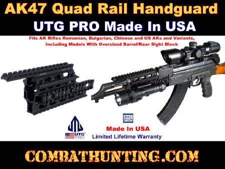 UTG AK Metal Quad Rail Handguard Standard/Oversize
