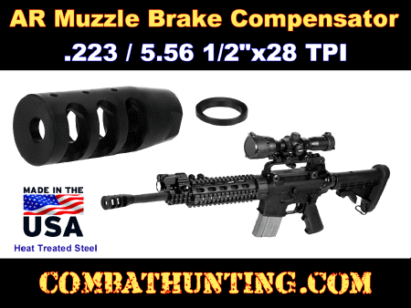 9 Port Muzzle Brake Compensator 223 5.56 1/2