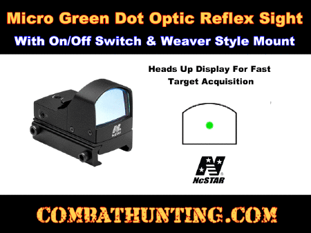 Ncstar Compact Micro Green Dot Optic Reflex Sight With On/Off Switch
