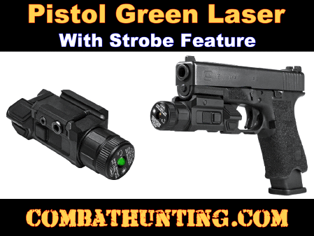 Pistol Green Laser Sight With Strobe