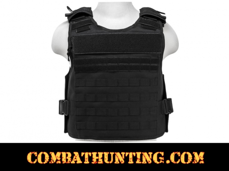 Armor Plate Carrier Vest with MOLLE Webbing Black MED-2XL