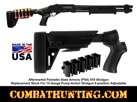 PSA 570 Shotgun Replacement Stock With Shell Holder Black