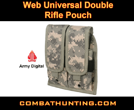 UTG Web Double Rifle Mag Pouch Army Digital