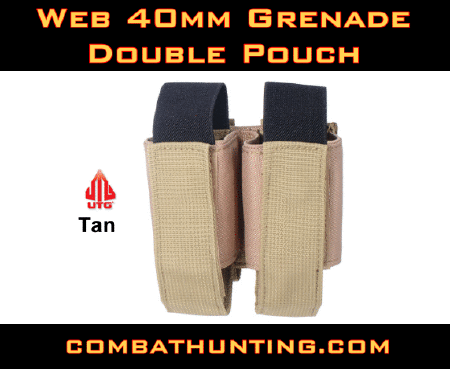 UTG 40mm Grenade Double Web Pouch Tan