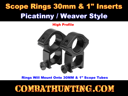 Scope Rings 30mm Weaver Style See Through