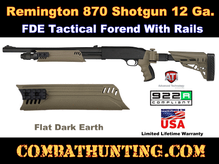 Remington 870 ATI Tactical Shotgun Forend with Picatinny Rails FDE
