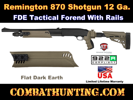 Remington 870 ATI Tactical Shotgun Forend with Picatinny Rails FDE