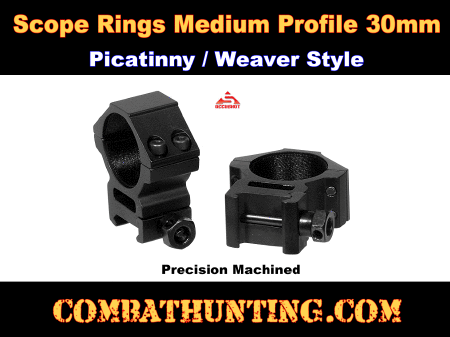 UTG 30mm 2PCs Medium Profile Picatinny Weaver Rings