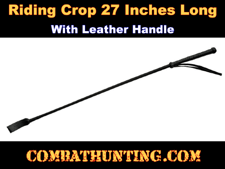Black Riding Crop Horse Whip With Leather Slapper