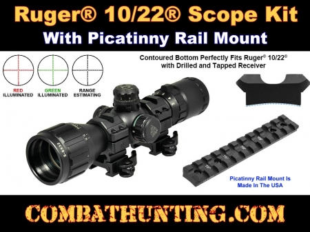 Ruger 10/22 Takedown 3-9X32 Scope & Picatinny Rail Mount Kit