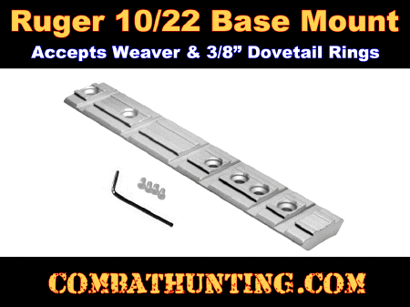 Ruger 10 22 Silver Scope Base Mount Weaver/Dovetail