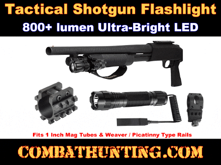 Tactical Flashlight And Mount 800 lumen For saiga shotgun