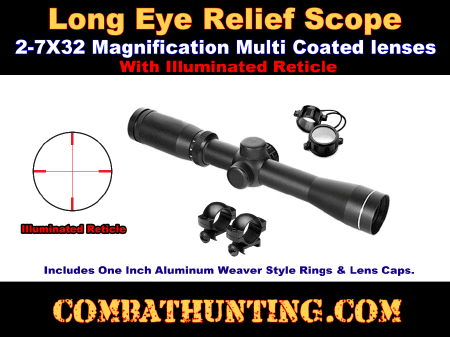 2-7X32 Scout Scope With Scope Rings And Lens Caps
