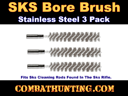 Stainless Sks Bore Brush 7.6239mm-3 Pack