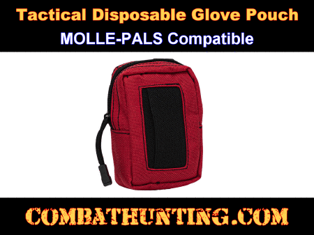 Tactical Disposable Glove Pouch Red Molle