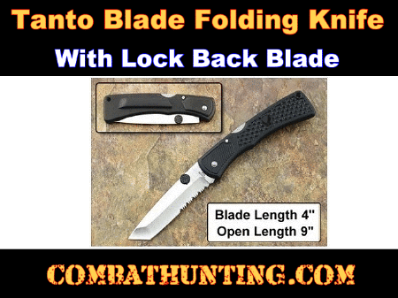 Tactical Tanto Pocket Knife With lock Back Blade