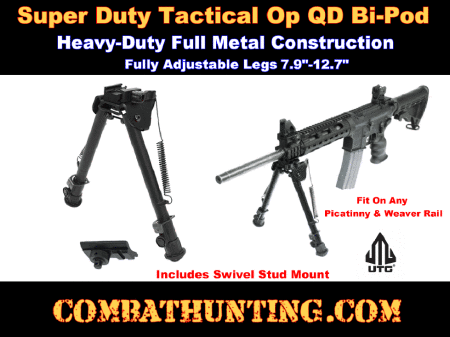 UTG Tactical OP Bipod, QD Lever Mount, Height 8.0-12.4