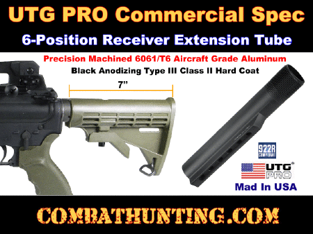 UTG PRO Commercial-spec 6-position Extension Tube, Black
