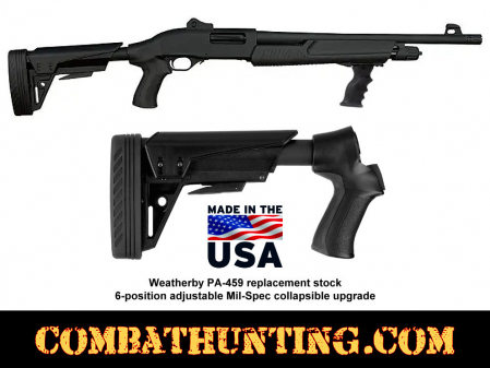 Weatherby-PA-459-6 Position Adjustable Tactical Stock Black