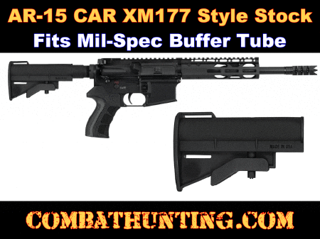 XM177 Stock Mil-spec Collapsible AR-15 Carbine Stock Black